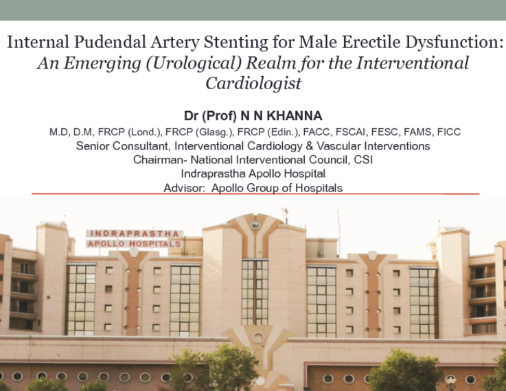 Internal Pudendal Artery Stenting for Male Erectile Dysfunction