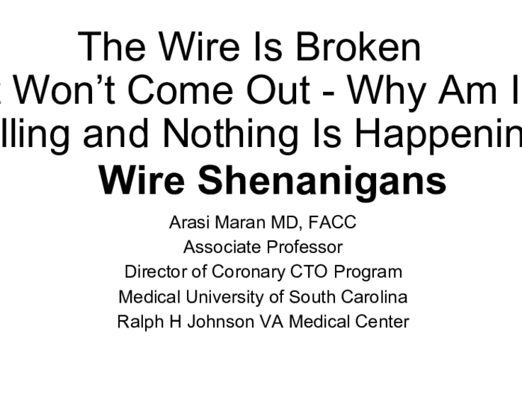 Dr. Muench explains what to do if the wire comes out of a back