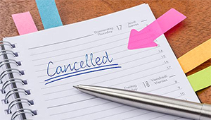 notebook with cancelled