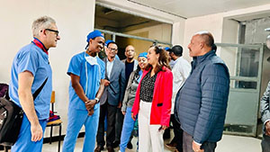 Telila and others from Heart Attack Ethiopia meet with Mekdes Daba, MD, the country’s Minster of Health