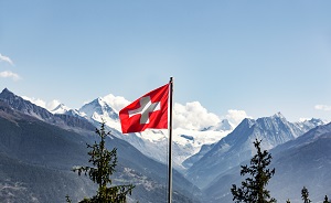 Schweizer Flagge im Wallis