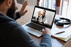doctor on video chat