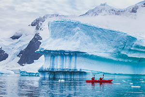 kayaking near glacier
