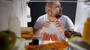 man eating