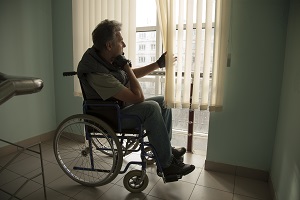 man on wheel chair