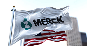 merck flag with american flag