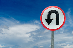 u turn sign