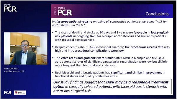 Good TAVI Results Seen Bicuspid Aortic Stenosis TVT Registry.PNG