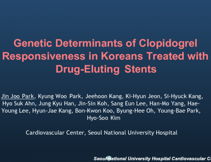 Genetic Determinants of Clopidogrel Responsiveness in Koreans