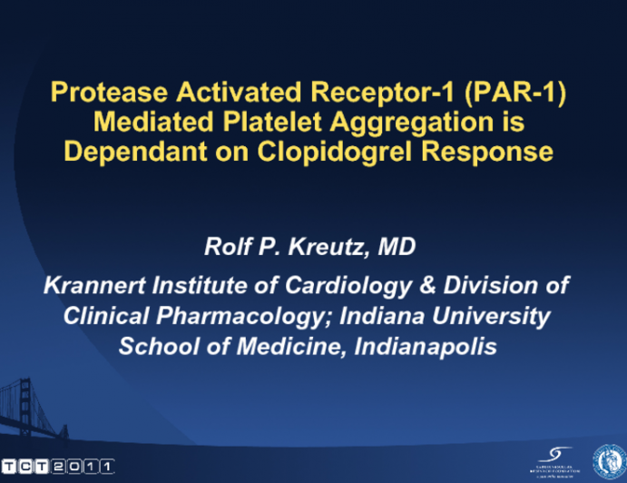 Protease Activated Receptor-1 (PAR-1) Mediated Platelet Aggregation is Dependant on Clopidogrel Response