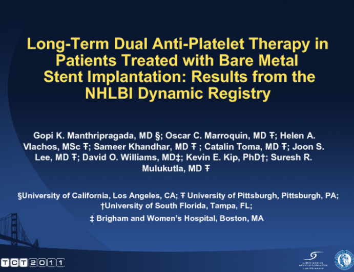 Long-Term Dual Anti-Platelet Therapy in Patients Treated with Bare Metal Stent Implantation: Results From the NHLBI Dynamic Registry