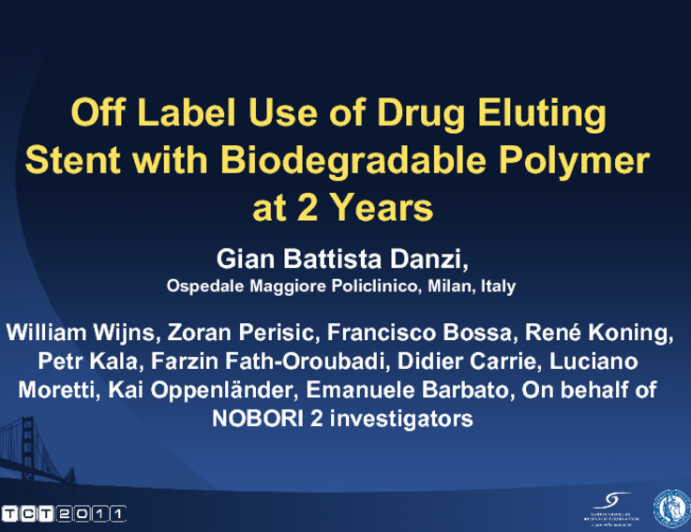 Off-Label Use of Drug Eluting Stent with Biodegradable Polymer at 2 Years.