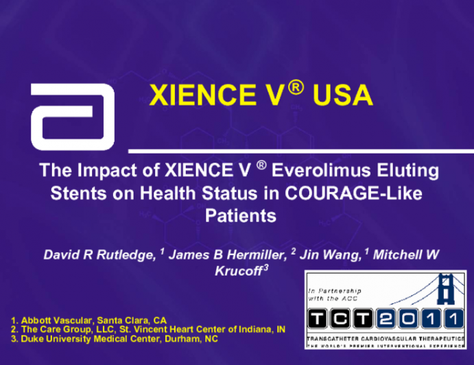 The Impact of XIENCE V® Everolimus-Eluting Coronary Stents on Health Status in COURAGE-Like Patients.