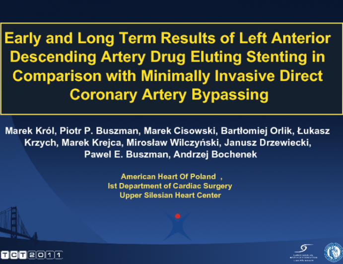 DES vs. MIDCAB for Proximal LAD disease: Long Term Registry Results