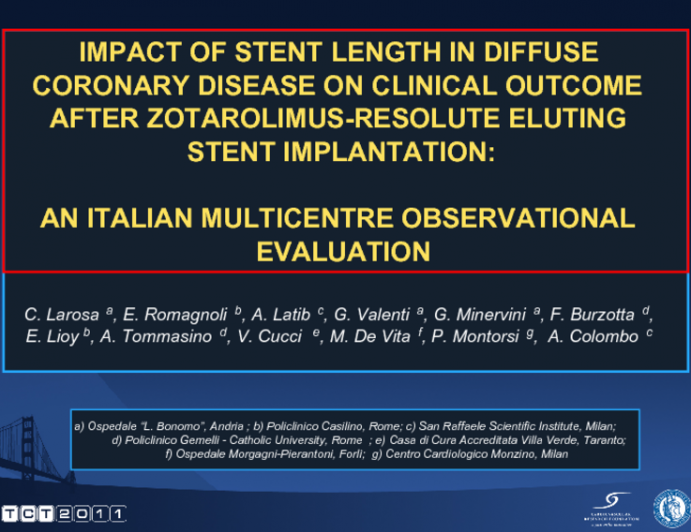 Impact Of Stent Length In Diffuse Coronary Disease On Clinical Outcome After Zotarolimus-Resolute-Eluting Stent Implantation:an Italian Multicentre Observational Evaluation