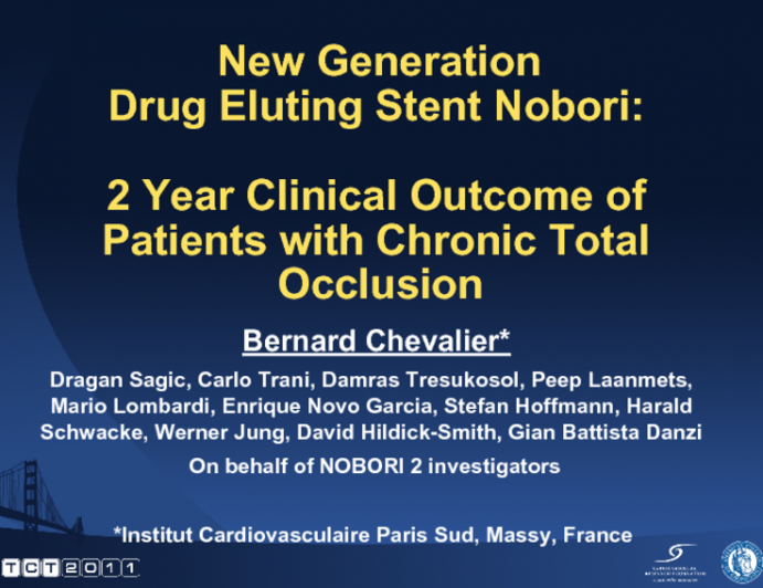 New Generation Drug Eluting Stent Nobori: 2 Year Clinical Outcome of Patients with Chronic Total Occlusion.