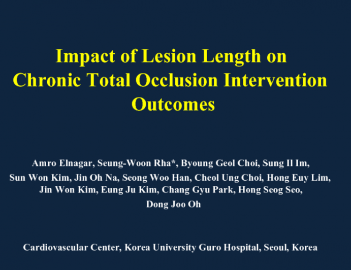 Impact of Lesion Length on Chronic Total Occlusion Intervention Outcomes