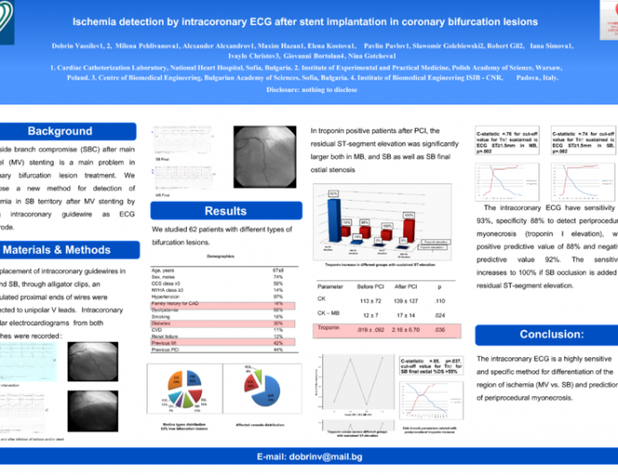 Ischemia detection by intracoronary ECG after stent implantation in coronary bifurcation lesions