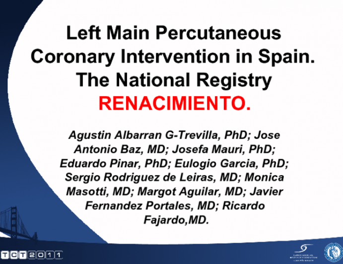 Left Main Percutaneous Coronary Intervention in Spain. The National Registry RENACIMIENTO.