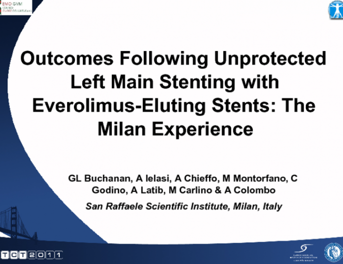 Outcomes Following Unprotected Left Main Stenting with Everolimus-Eluting Stents: the Milan Experience.