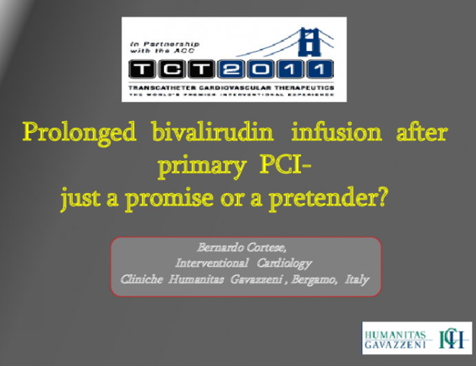 Prolonged Bivalirudin Infusion is Associated with Enhanced ST Segment Resolution Following Primary Percutaneous Coronary Intervention