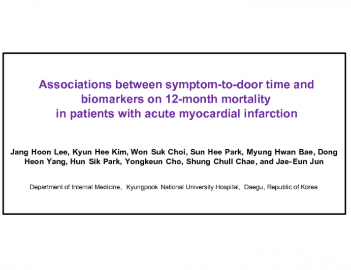 Associations between symptom-to-door time and biomarkers on 12-month mortality in patients with acute myocardial infarction