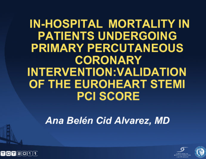In-Hospital Mortality of Patients Undergoing Primary Percutaneous Coronary Intervention: Validation of the EuroHeart STEMI PCI Score
