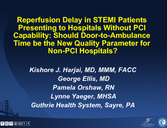Reperfusion Delay in Patients With ST-Elevation Myocardial Infarction Presenting to Hospitals Without Angioplasty Capability: Should ‘Door-to-Ambulance’ Time be The New...