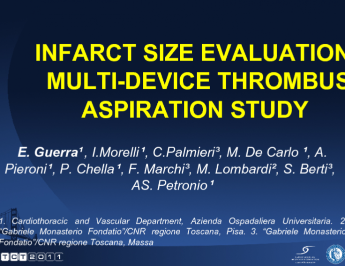 Infarct Size Evaluation In Multi-device Thrombus Aspiration Study.