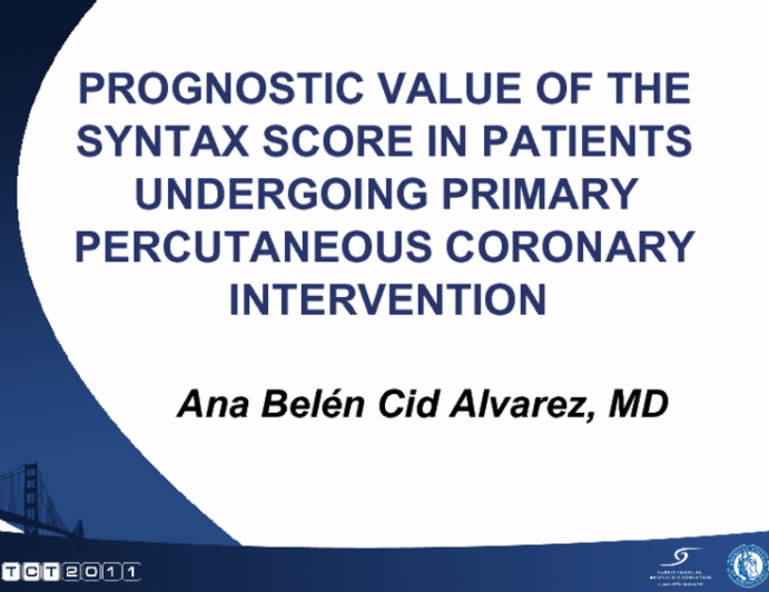 Prognostic value of the SYNTAX score in patients undergoing Primary Percutaneous Coronary Intervention