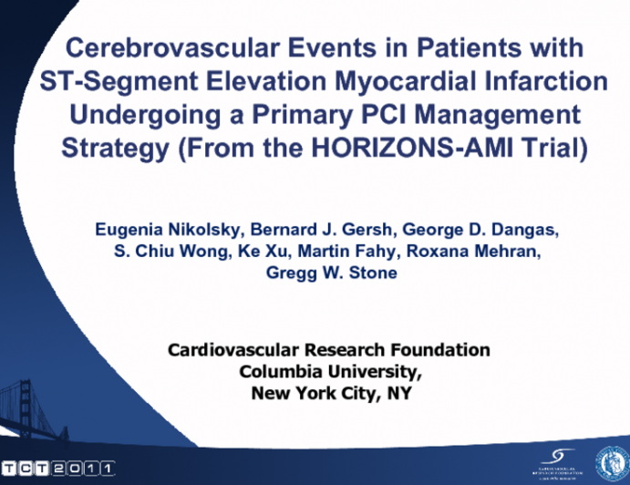 Cerebrovascular Events in Patients with ST-Segment Elevation Myocardial Infarction Undergoing a Primary PCI Management Strategy: Analysis from the HORIZONS-AMI Trial