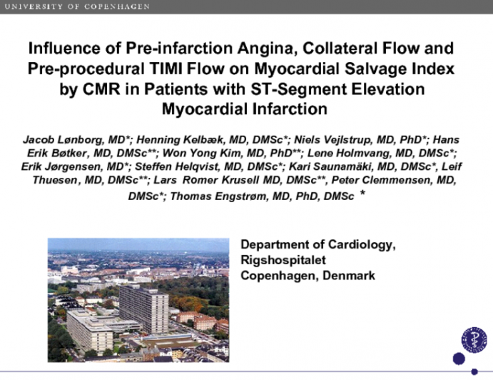 The Association of Pre-infarction Angina, Pre-procedural Thrombolysis in Myocardial Infarction Flow and Collateral Flow with Myocardial Salvage in Patients with ST-Segment...