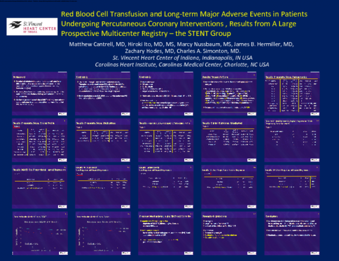 Red Blood Cell Transfusion and Long-term Major Adverse Events in Patients Undergoing Percutaneous Coronary Interventions, Results from A Large Prospective Multicenter Registry...