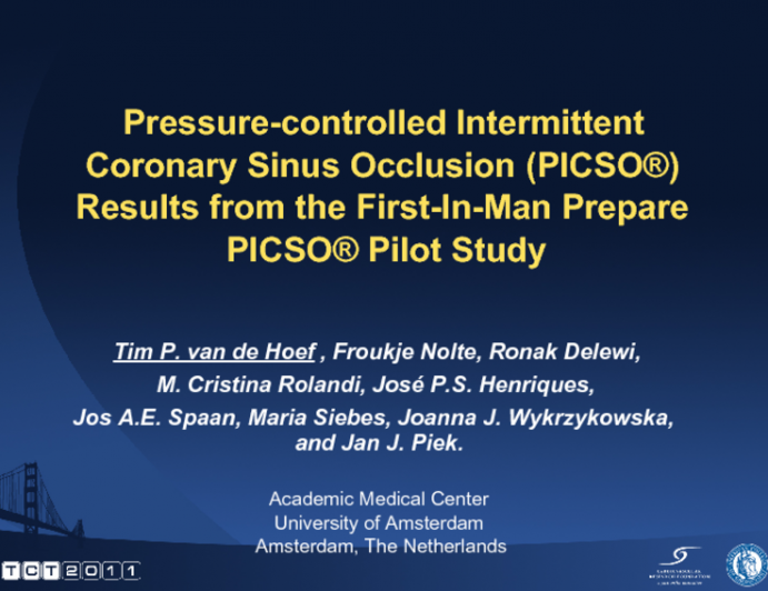Pressure-controlled Intermittent Coronary Sinus Occlusion (PICSO®): Results From the First-In-Man Prepare PICSO® Pilot Study.