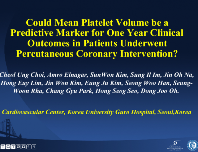 Could Mean Platelet Volume be a Predictive Marker for One Year Clinical Outcomes in Patients Underwent Percutaneous Coronary Intervention?
