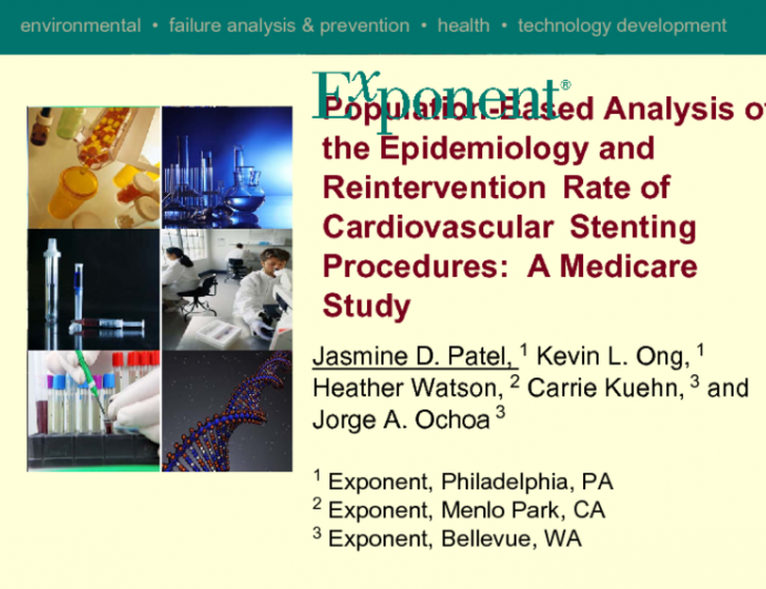 Population-based Analysis of the Epidemiology and Reintervention Rates of Cardiovascular Stenting Procedures:  A Medicare Study.