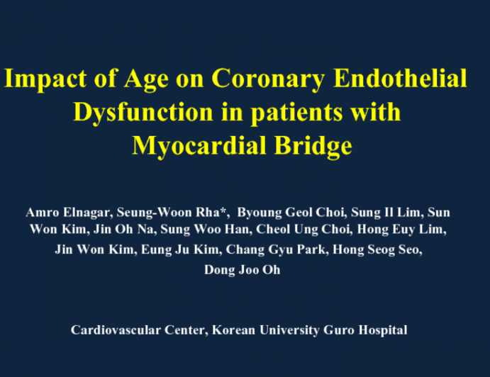 Impact of Age on Coronary Endothelial Dysfunction in patients with Myocardial Bridge