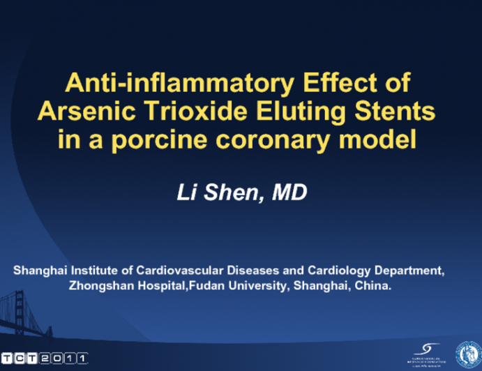 Anti-inflammatory Effect of Arsenic Trioxide Eluting Stents in a porcine coronary model