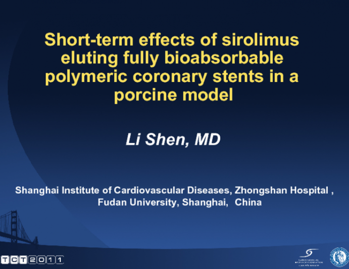 Short-term effects of sirolimus eluting fully bioabsorbable polymeric coronary stents in a porcine model