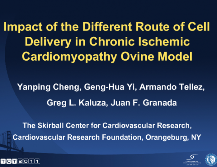 Impact of the Different Route of Cell Delivery in Chronic Ischemic Cardiomyopathy Ovine Model
