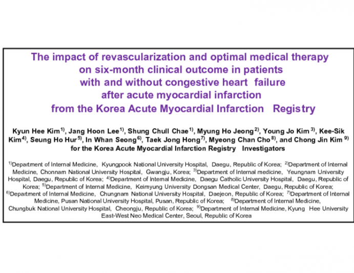 The impact of revascularization and optimal medical therapy on six-month clinical outcome in patients with and without congestive heart failure after acute myocardial infarction