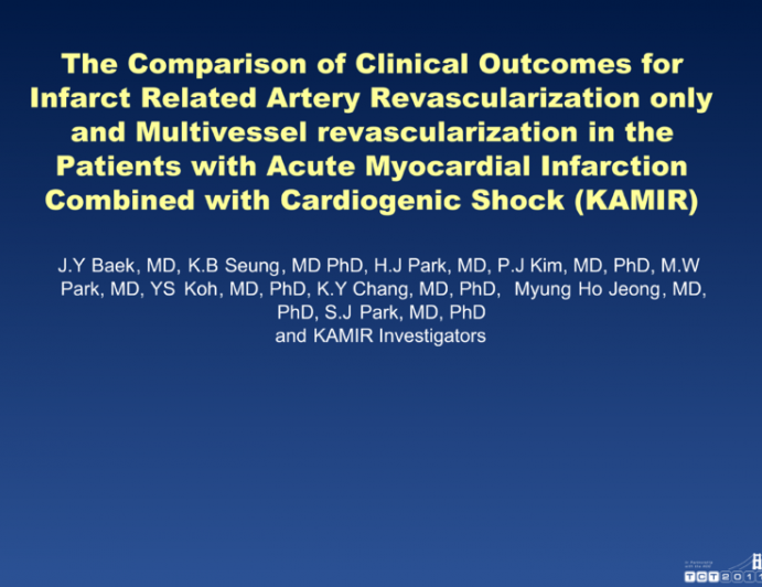 Comparison of Clinical Outcomes between Infarct-Related Artery Revascularization only and Multivessel revascularization in Patients with Acute Myocardial Infarction and...