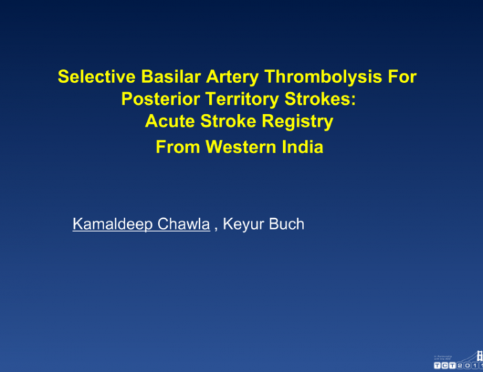 Selective Basilar Artery Thrombolysis For Posterior Territory Stroke: Acute Stroke Registry From Western India