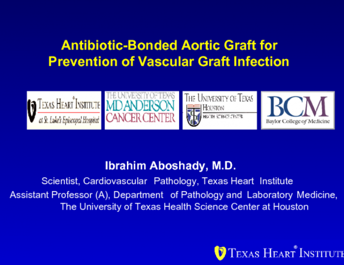 Antibiotic-Bonded Aortic Graft for Prevention of Vascular Graft Infection