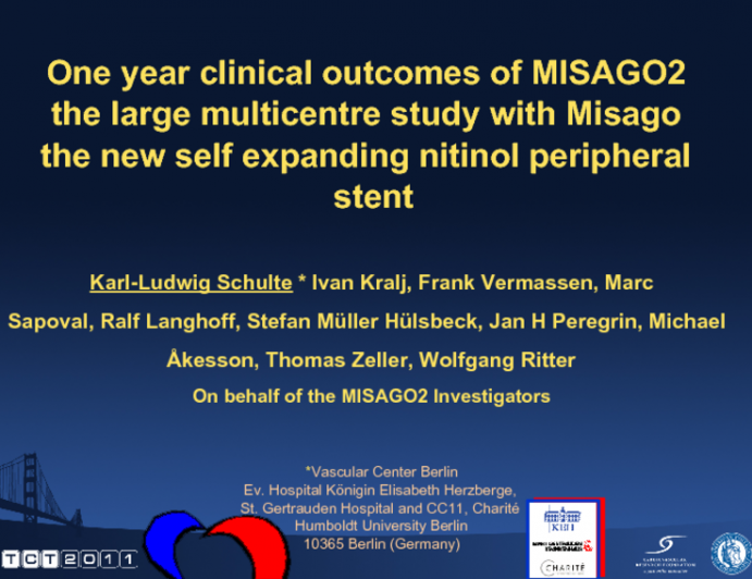 One year clinical outcomes of MISAGO2 the large multicentre study with Misago the new self-expanding nitinol peripheral stent - final results