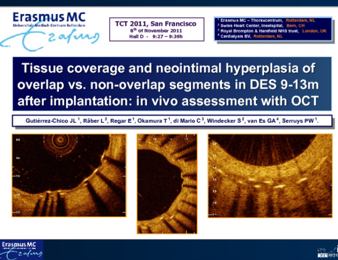 Tissue coverage and neointimal hyperplasia of overlap vs. non-overlap segments in drug-eluting stents 9-13 months after implantation: in vivo-assessment with optical coherence...