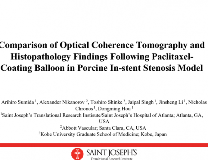 Comparison of Optical Coherence Tomography and Histopathology Findings Following Paclitaxel-Coating Balloon in Porcine In-stent Stenosis Model