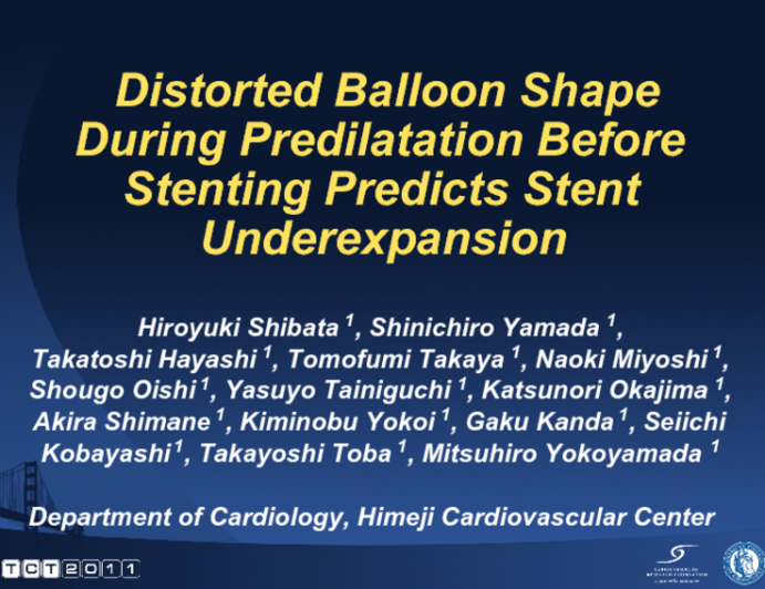 Distorted Balloon Shape During Predilatation Before Stenting Predicts Stent Underexpansion