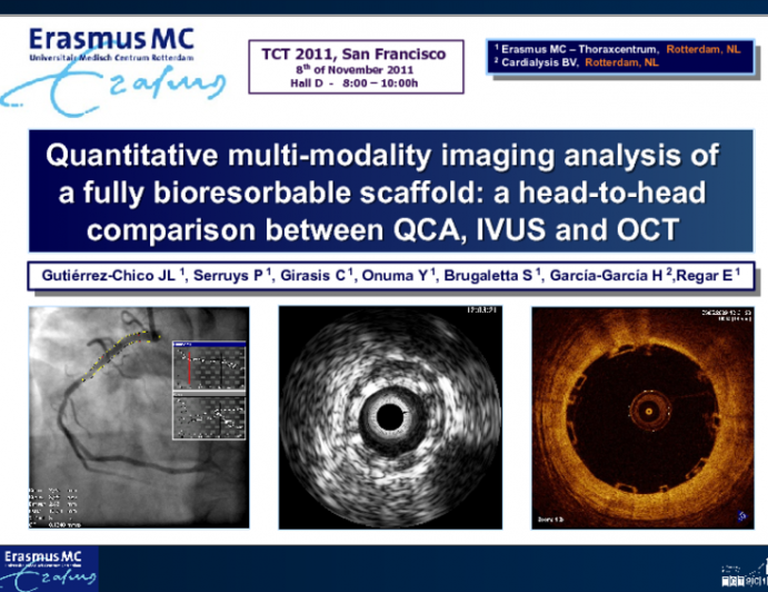 Quantitative multi-modality imaging analysis of a fully bioresorbable scaffold: a head-to-head comparison between QCA, IVUS and OCT