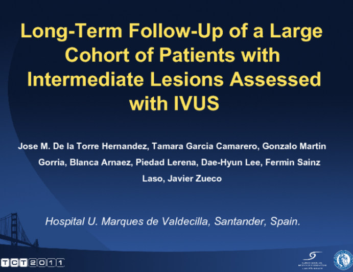 Long-Term Follow-Up of a Large Cohort of Patients with Intermediate Lesions Assessed with IVUS.